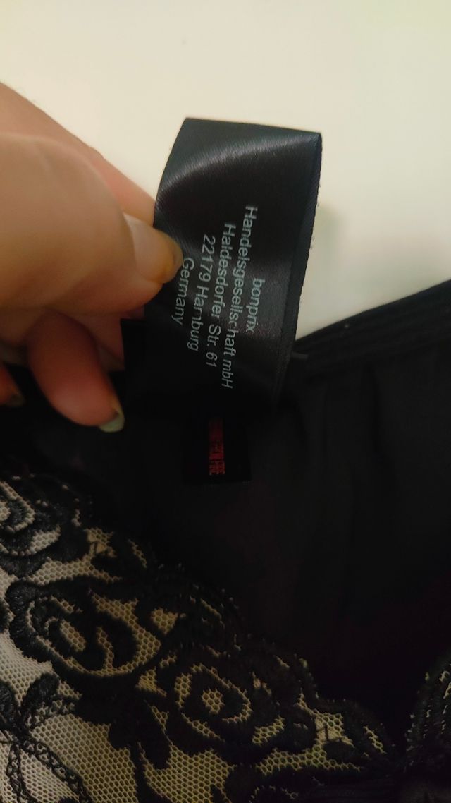 Sottoveste nera raso pizzo