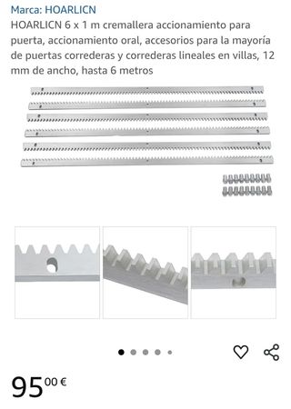 6x Cremalleras puerta 1m 