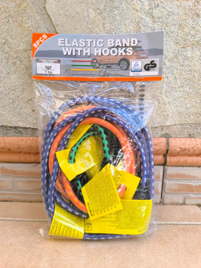 8 Gomas elásticas con ganchos