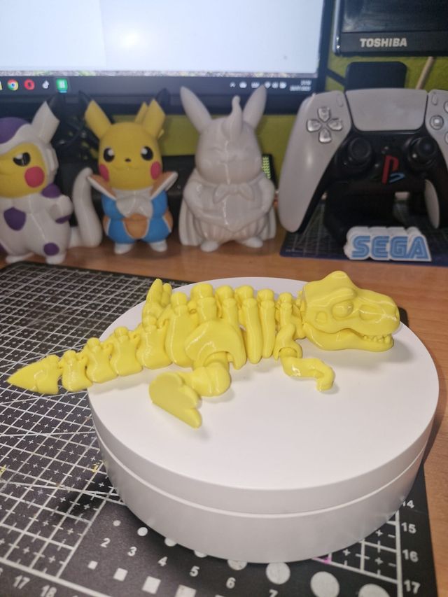 Lote dinosaurios Esqueleto T-Rex Amarillo articula