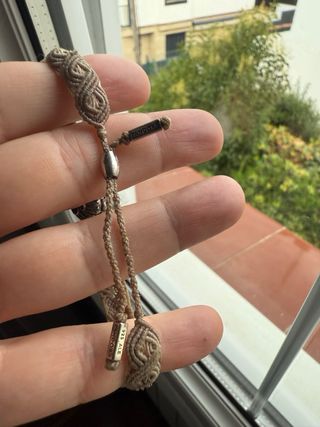 Pulsera Pandora macramé beige