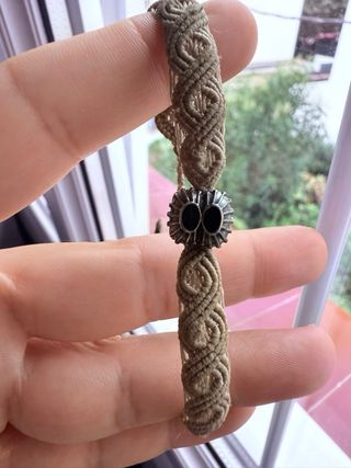 Pulsera Pandora macramé beige