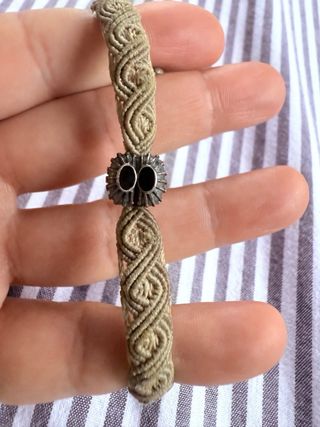 Pulsera Pandora macramé beige