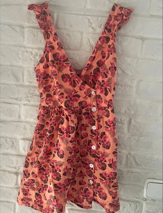Vestido Zara estampado flores XS