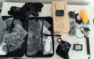 Cámara deportiva gopro + accesorios de todo tipo