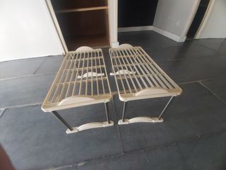 2 Estantes zapateros apilables blancos