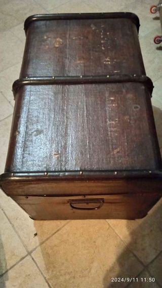 Cassapanca legno vintage marrone