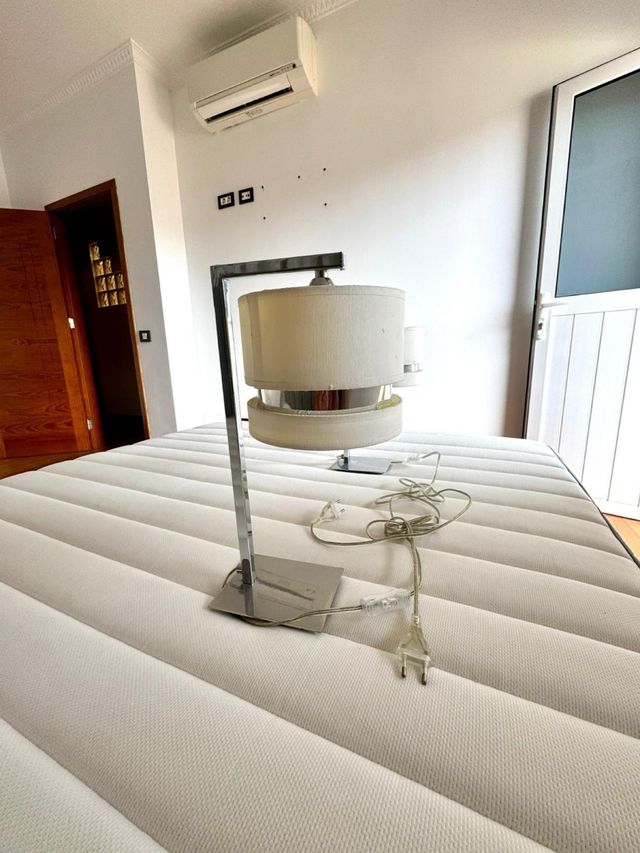 2 candeeiros de mesa de cabeceira - branco prata