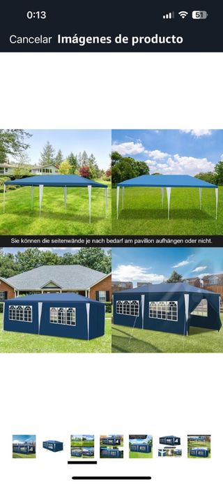 Carpa Plegable Azul 6x3m - Paredes