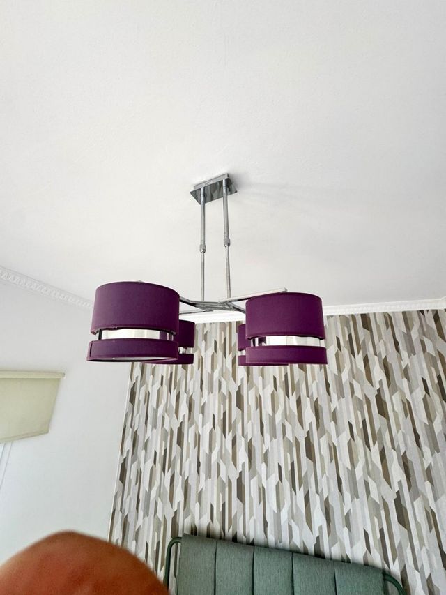 Candeeiro de 4 tulipas roxas | Moderno