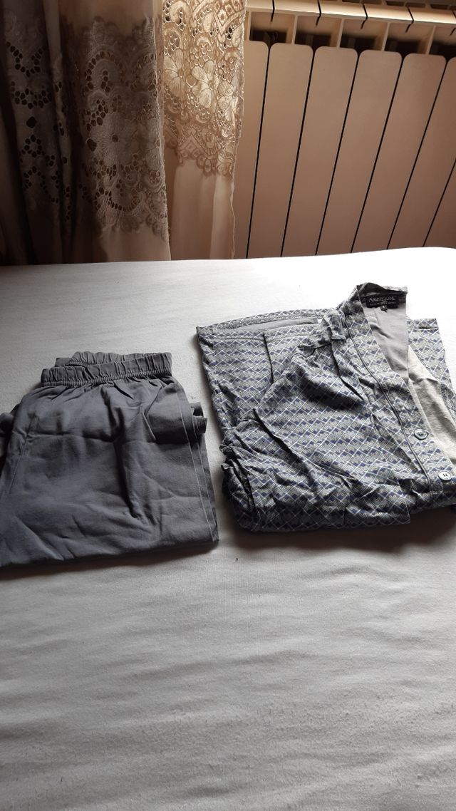 Pigiama uomo M - Lunghe - Blu/Grigio