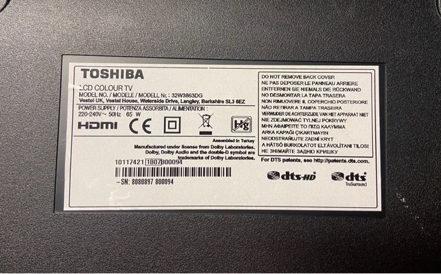 Placa base  Tv Toshiba 32W3863DG