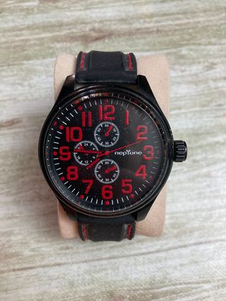 Reloj Neptune negro y rojo