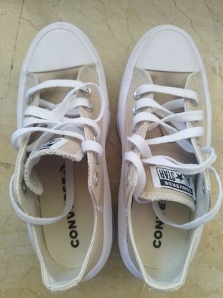 Converse plataforma beige