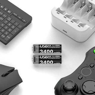 2 Pilas Recargables AA USB 3400mWh
