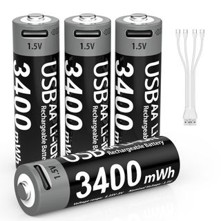 2 Pilas Recargables AA USB 3400mWh