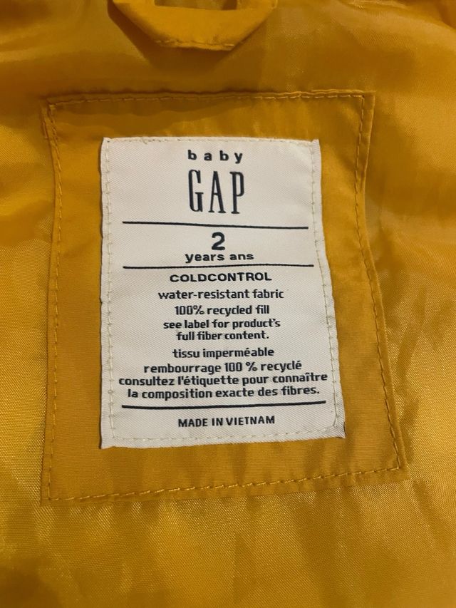 Chaleco amarillo Gap 2 a 3 años