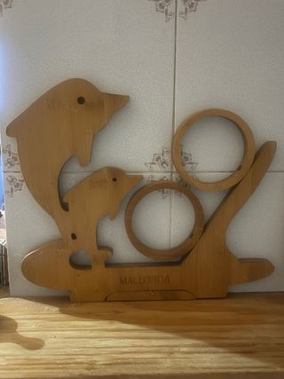 Soporte vasos Mallorca - Madera y botellas de vino