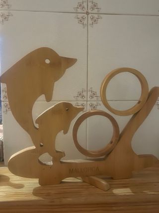 Soporte vasos Mallorca - Madera y botellas de vino