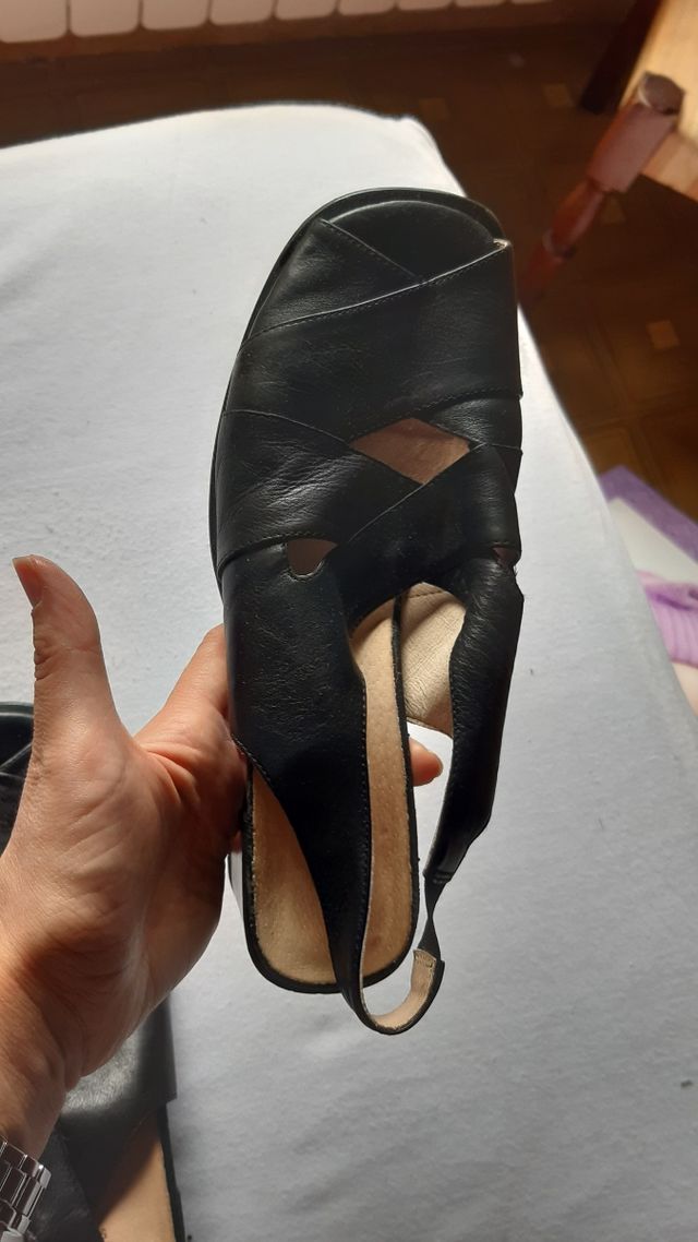 Sandali donna pelle nera tg 38