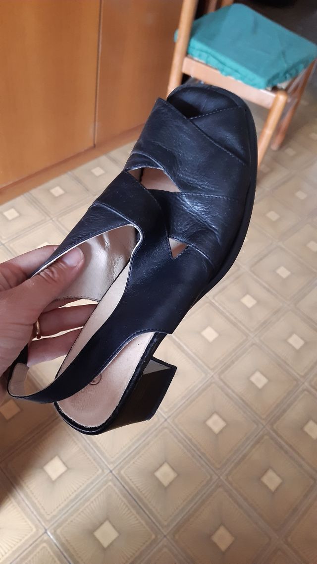 Sandali donna pelle nera tg 38