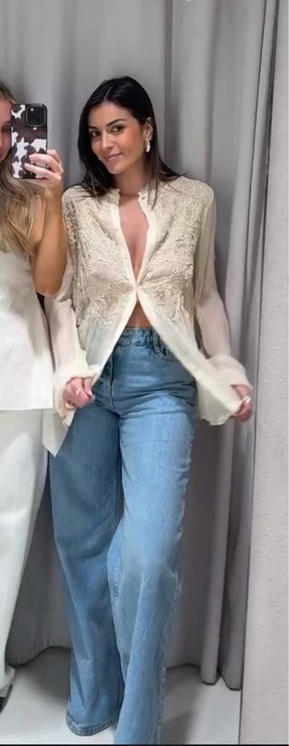 BLUSA BORDADOS ABALORIOS ZARA COLLECTION