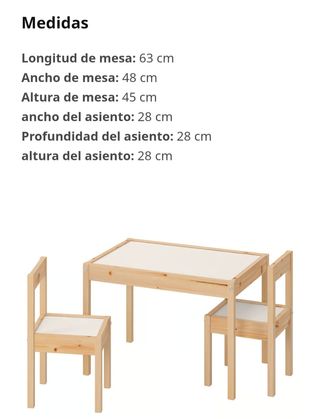 Mesa infantil LÄTT + 2 sillas