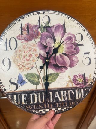 Reloj Pared Flores Vintage