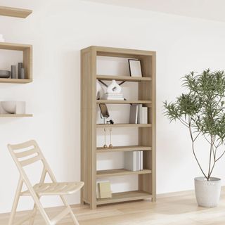vidaXL Estantería de 6 niveles madera maciza 
