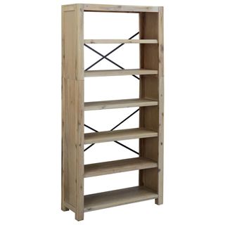 vidaXL Estantería de 6 niveles madera maciza 