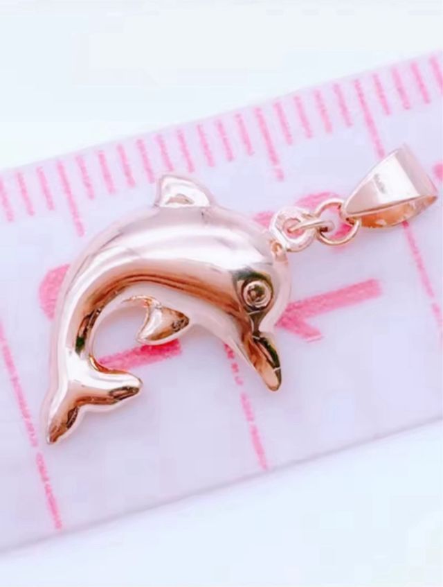 Collana con Delfino placcata Oro Rosa 14k