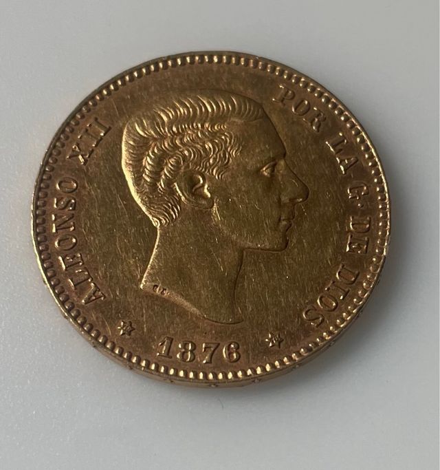 Moneda 25 Pesetas España oro.  1876. 18/76.