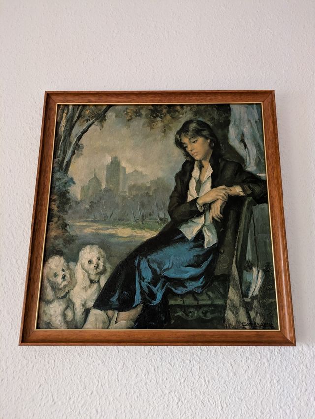 Cuadro vintage: Retrato con perros