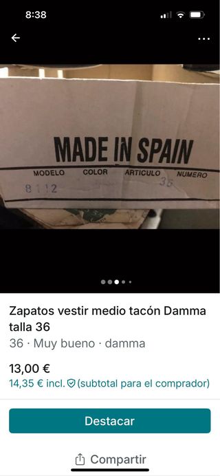 Zapatos ante negros dorados -talla 36