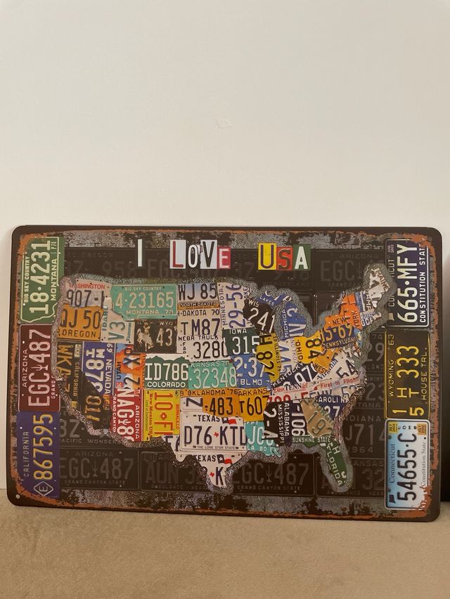 2 Placas Metálicas Route 66 & USA