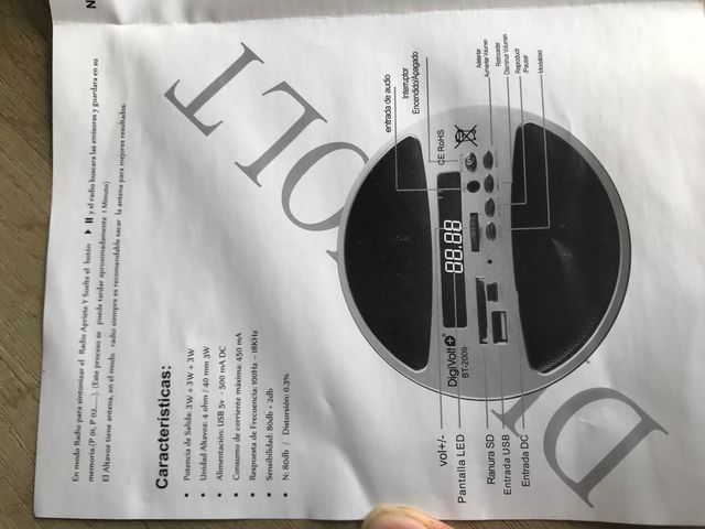 Altavoz Portátil DigiVolt BT-2009