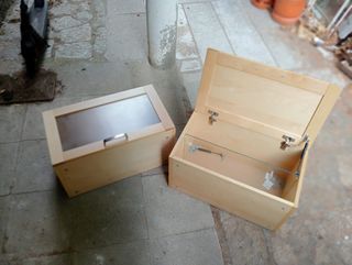 2 Muebles pared Ikea Madera-Cristal