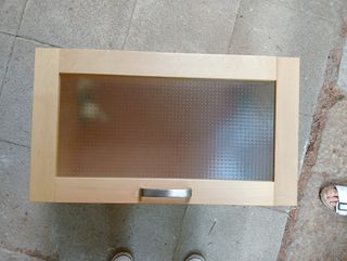 2 Muebles pared Ikea Madera-Cristal