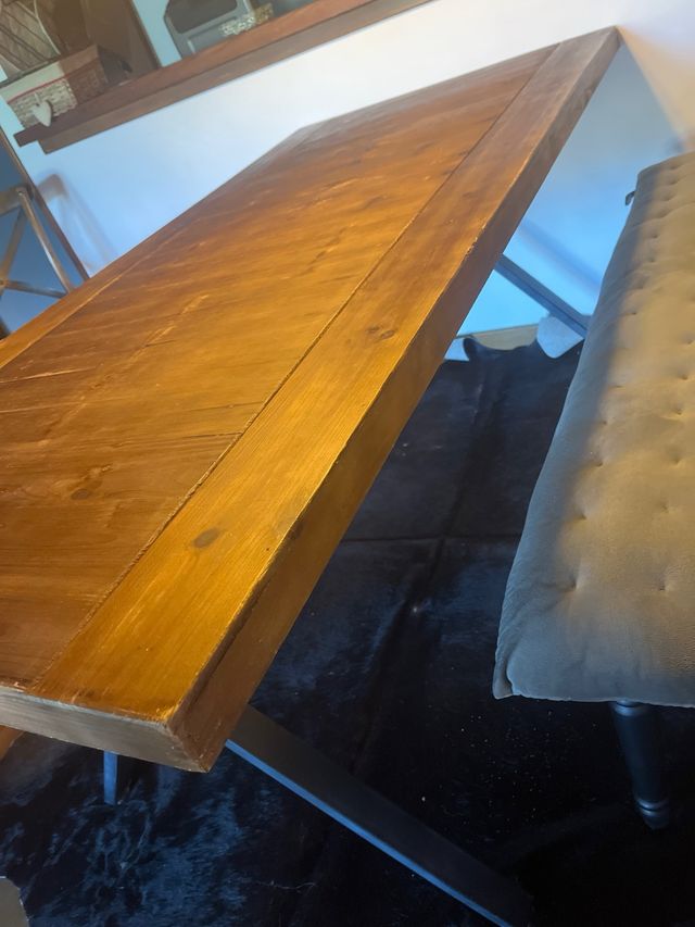 Mesa Comedor Madera Metal industrial