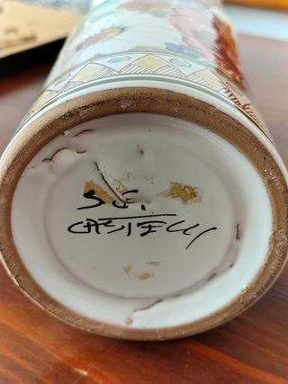 Vaso Ceramica Dipinto Fiori