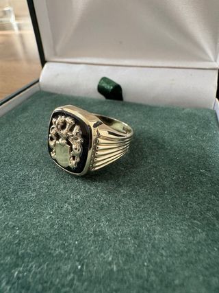 Anillo sello oro 14k - escudo armas