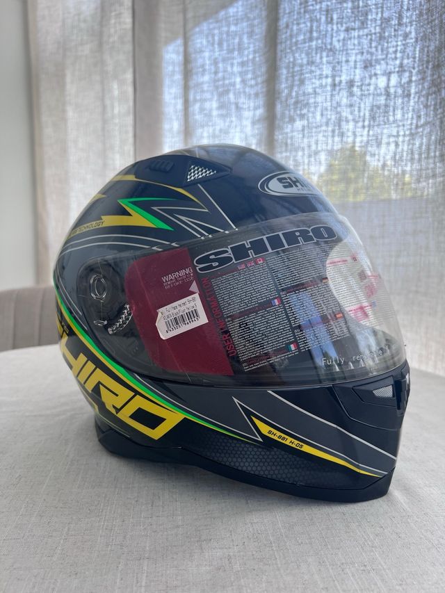 CASCO SHIRO SH-881: Negro/Amarillo (TALLA S -55cm)