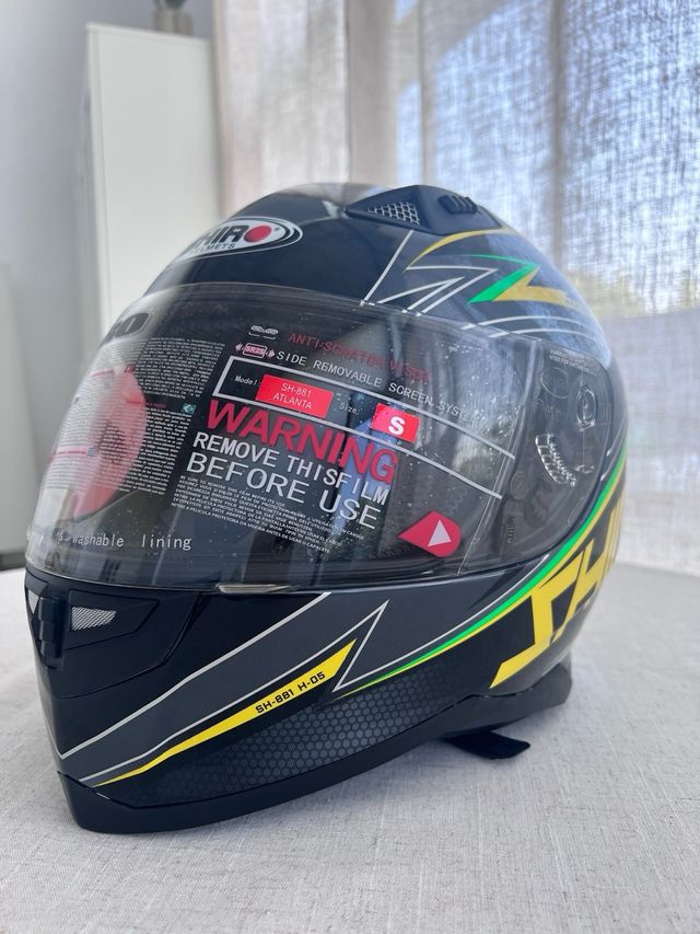 CASCO SHIRO SH-881: Negro/Amarillo (TALLA S -55cm)