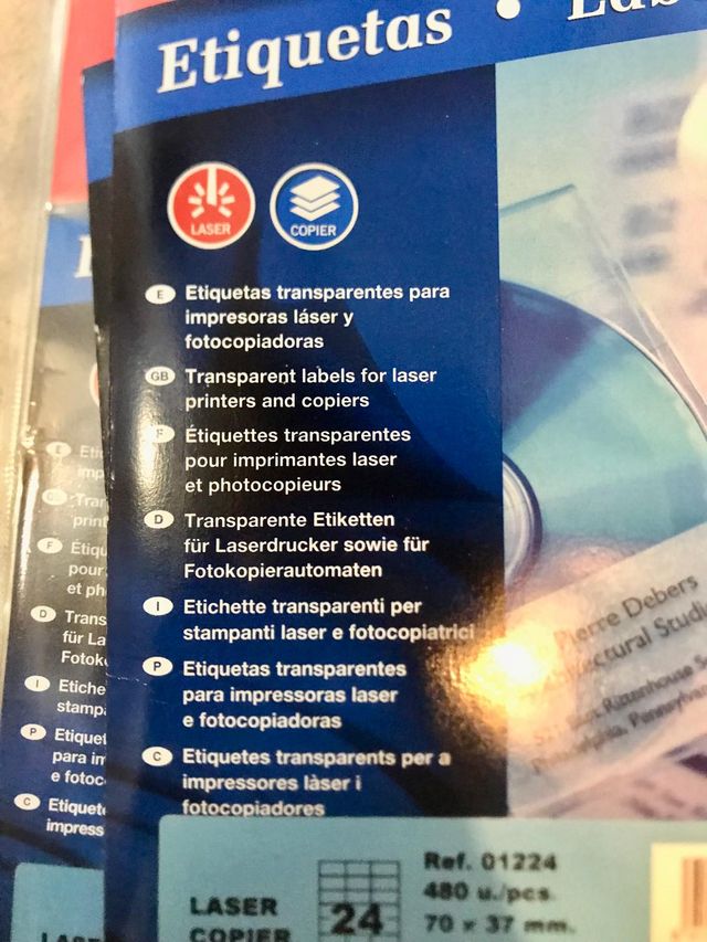 Etiquetas transparentes APLI Laser A4