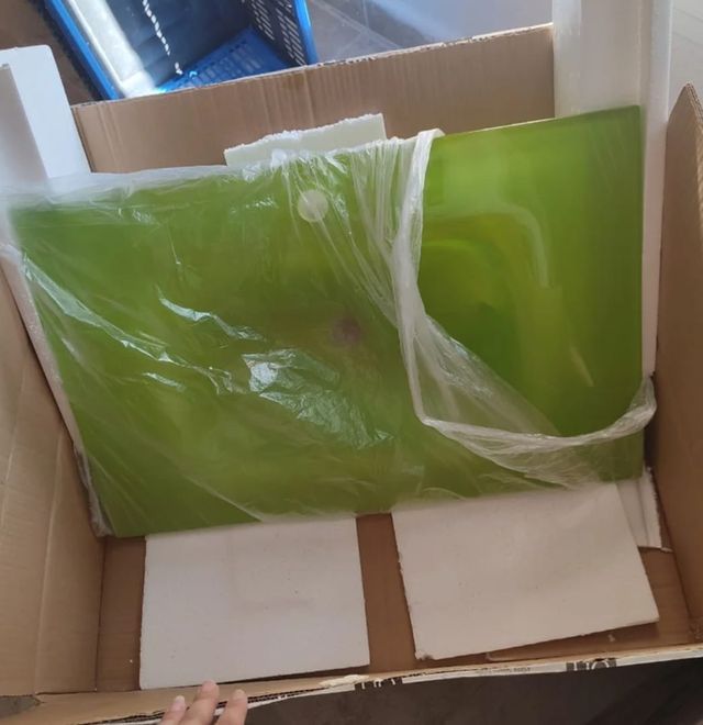 Lavabo cerámica verde pistacho