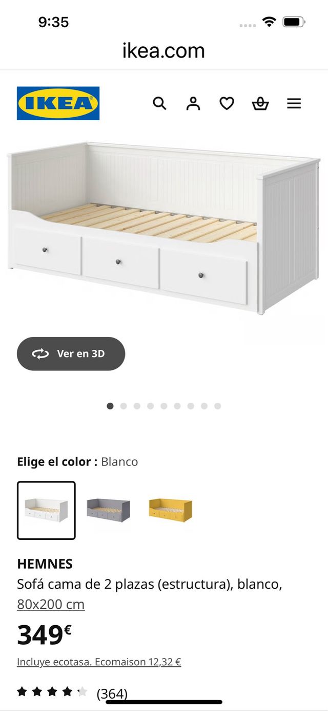 Sofá cama divan Hemnes blanco +colchon individual