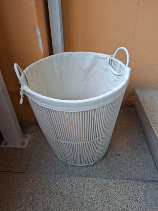 Cesto ropa Zara Home blanco nuevo con etiqueta