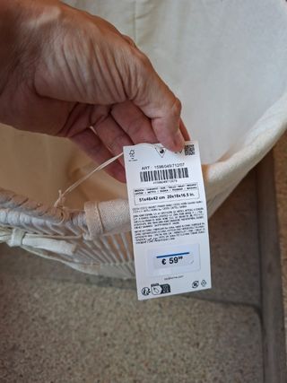 Cesto ropa Zara Home blanco nuevo con etiqueta