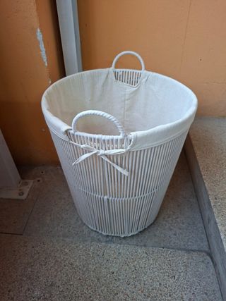 Cesto ropa Zara Home blanco nuevo con etiqueta