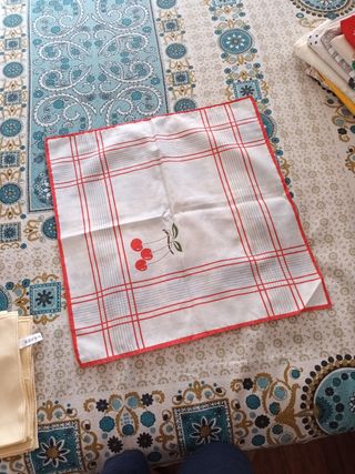 Servilleta tela - roja y blanca